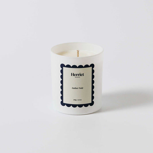 Herriet - Velas aromáticas - Amber Noir - decoración de hogar - fragancias para el hogar - vela sostenible