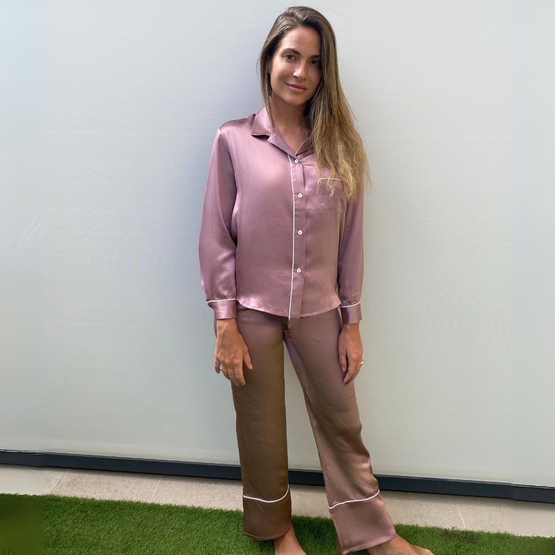 pijama de seda rosa modelo olivia de herriet