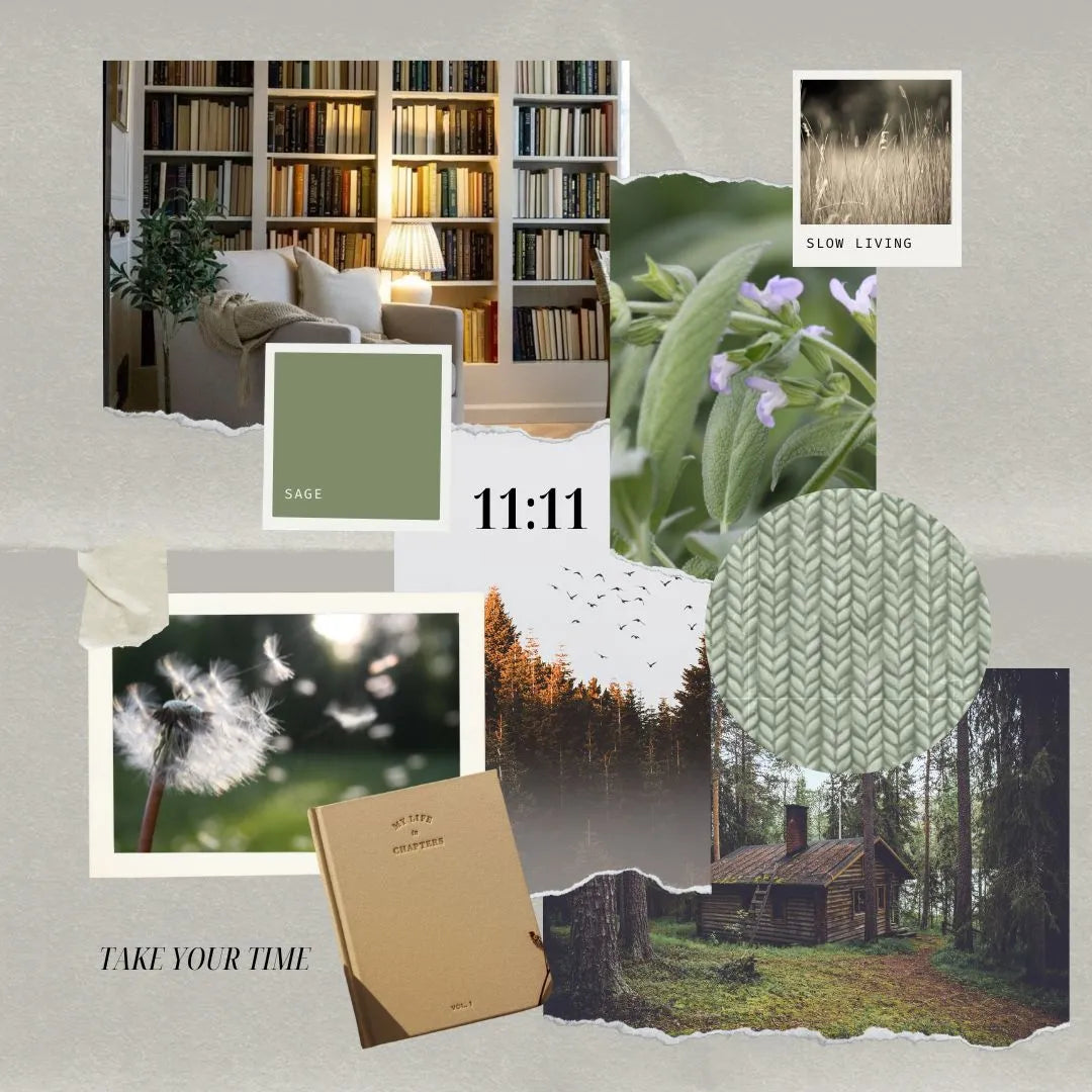 moodboard de vela aromatica y el ambientador 11:11 de herriet