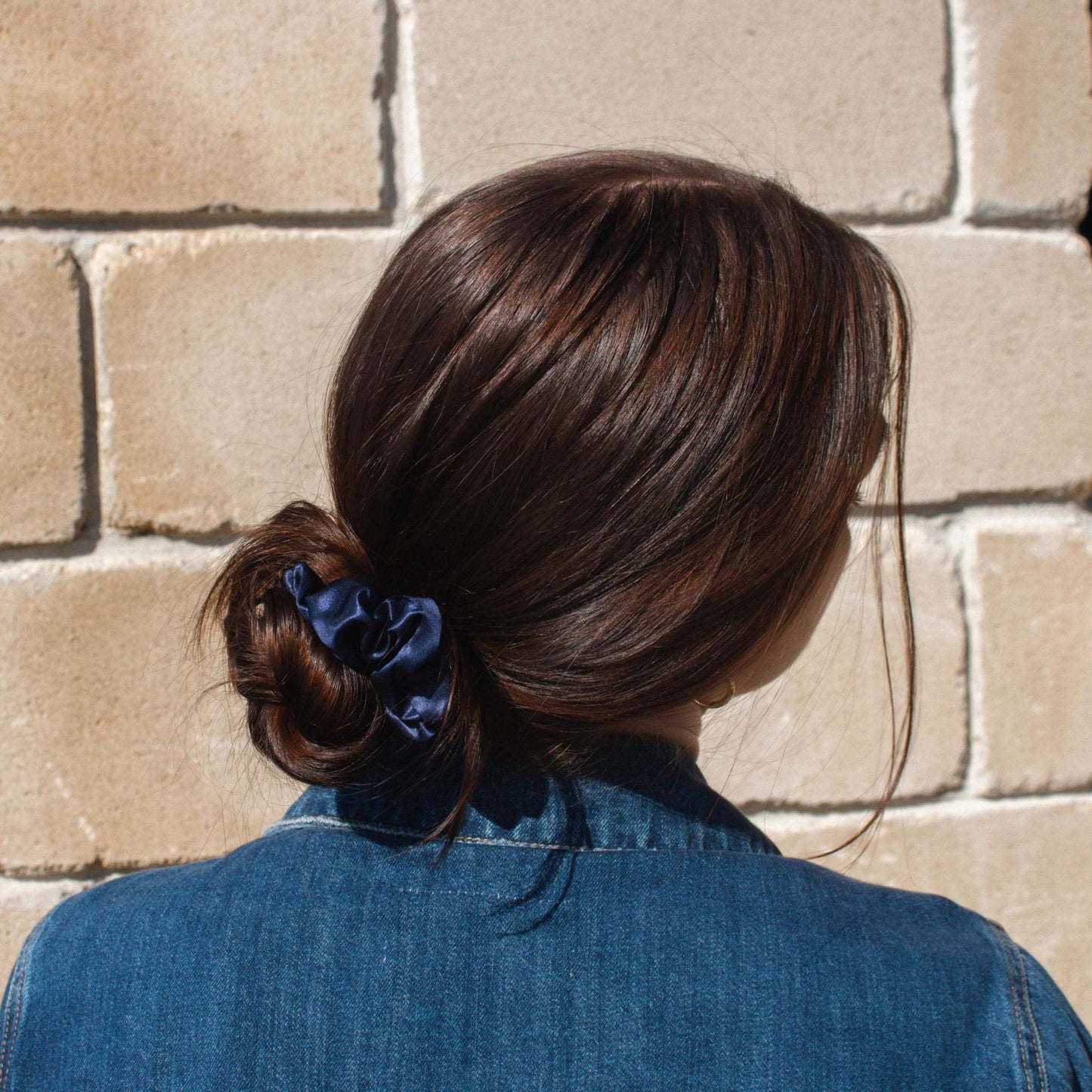 accesorios para el pelo de seda - herriet - coletero azul marino